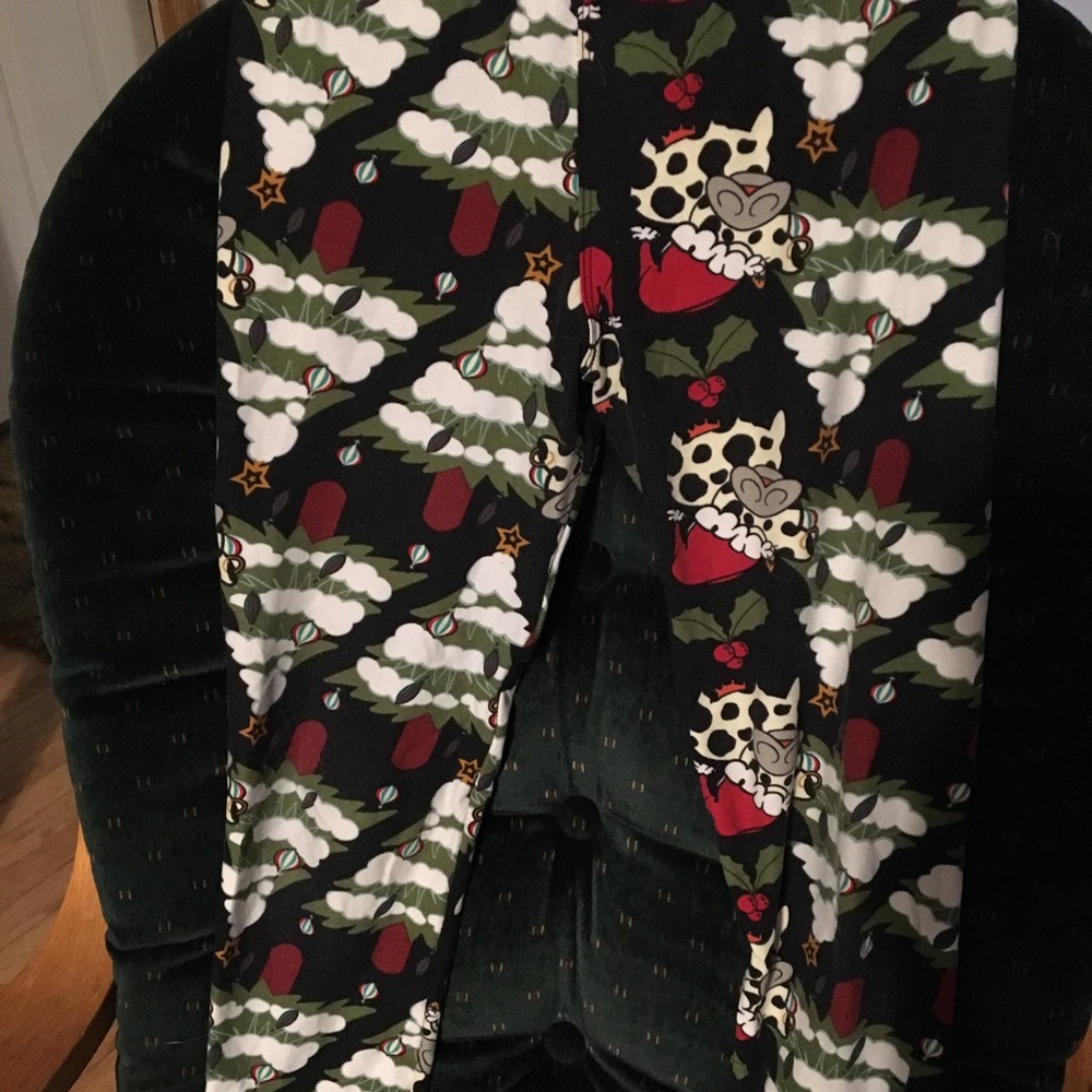 Lularoe Christmas cows tween leggings